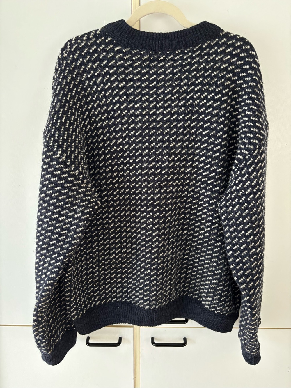 Roots Wool Blend Birdseye Knit Sweater Made in Norway Men L Chunky Heavy Layer - Picture 5 of 10